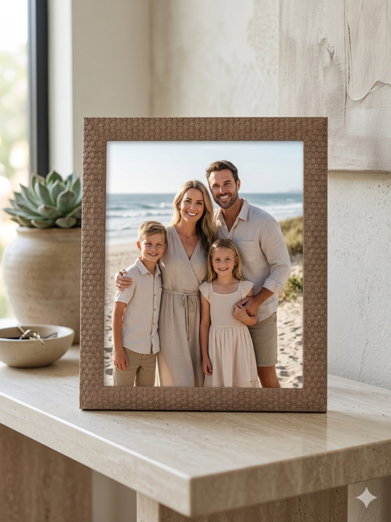 brown photo frame，8"x10"
