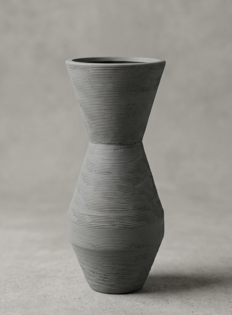 grey ceramic vase