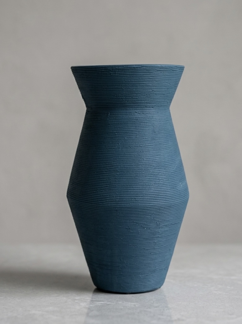 blue ceramic vase