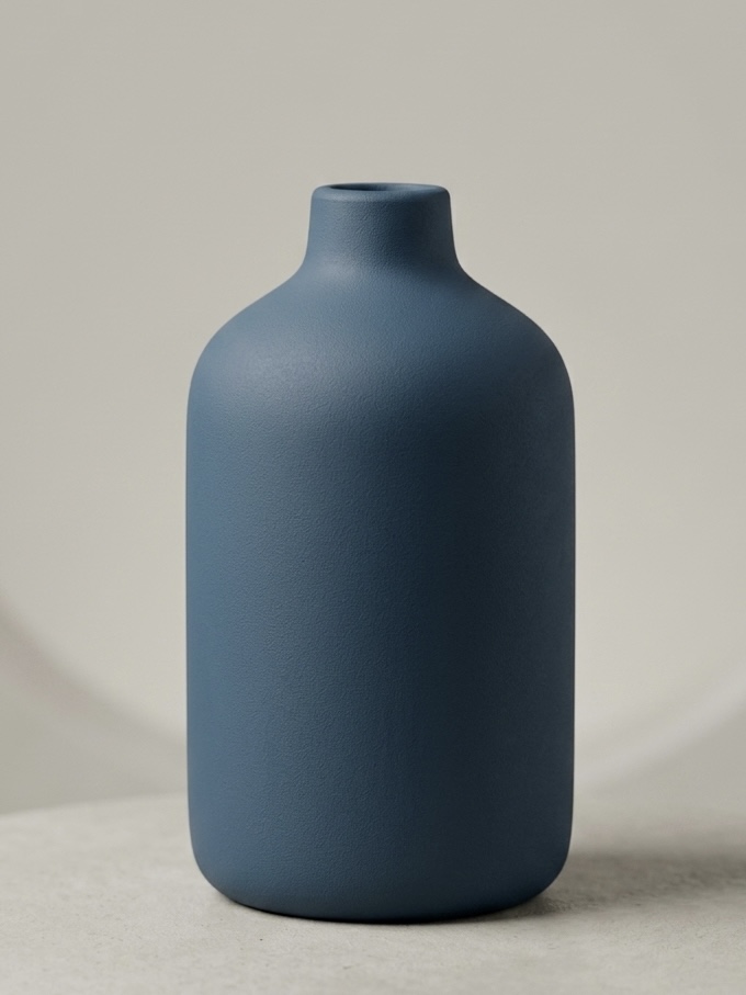 blue ceramic vase