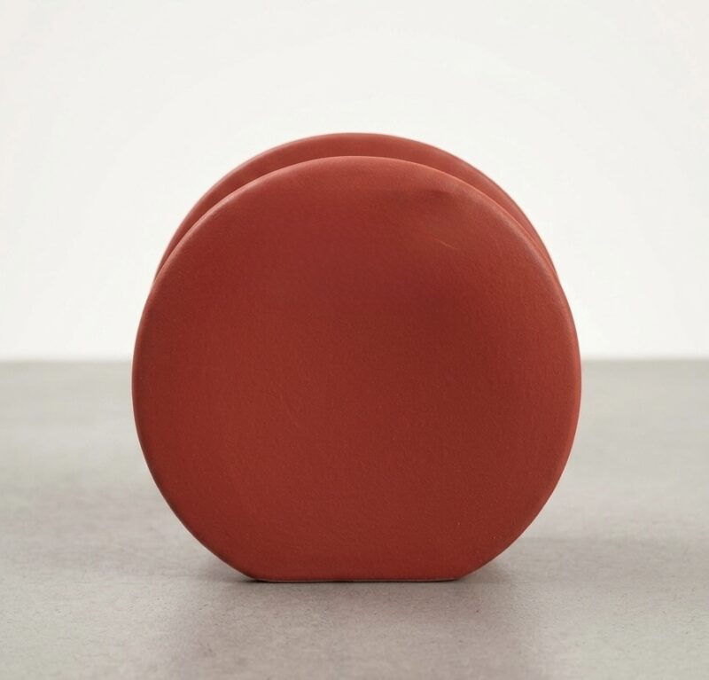 red ceramic vase