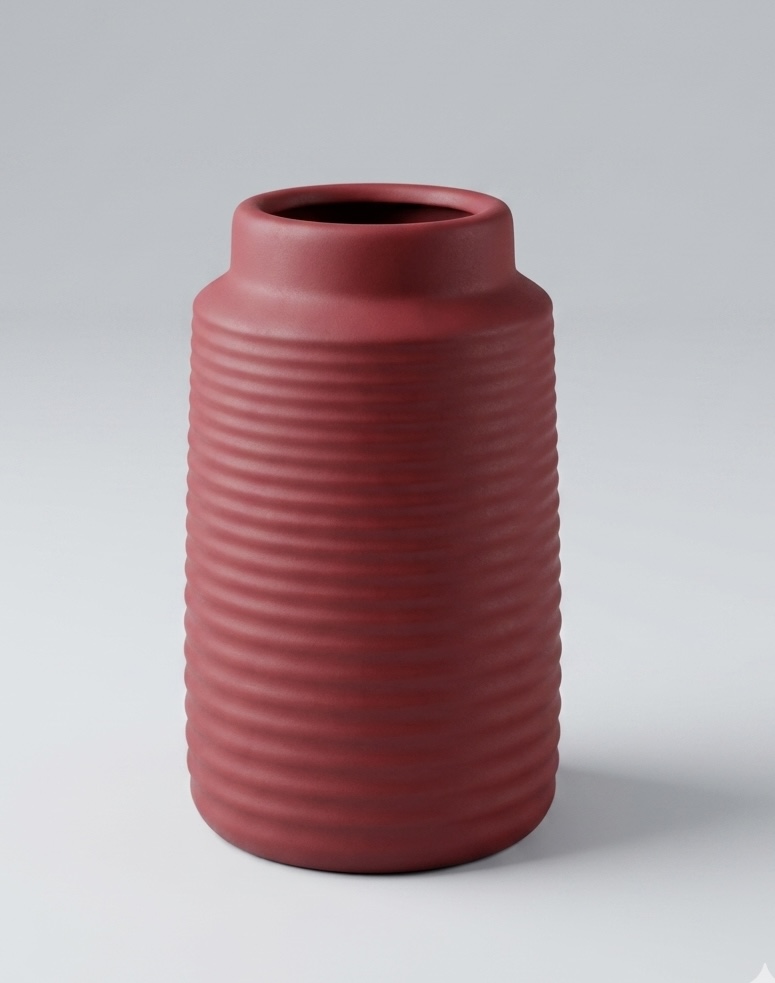 burgandy ceramic vase