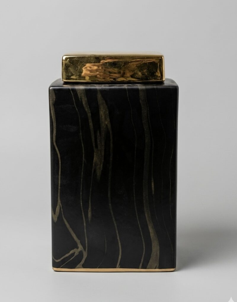 black ceramic vase