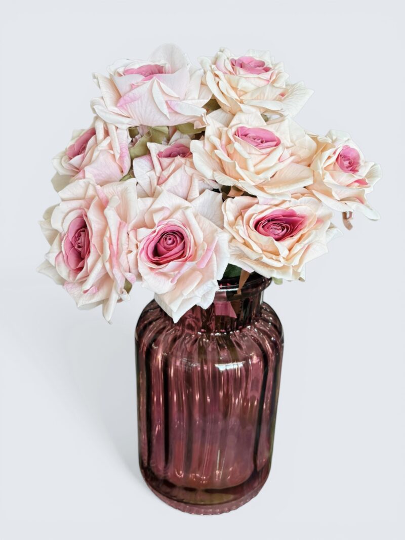 cream pink plastic flower,42cm.mix