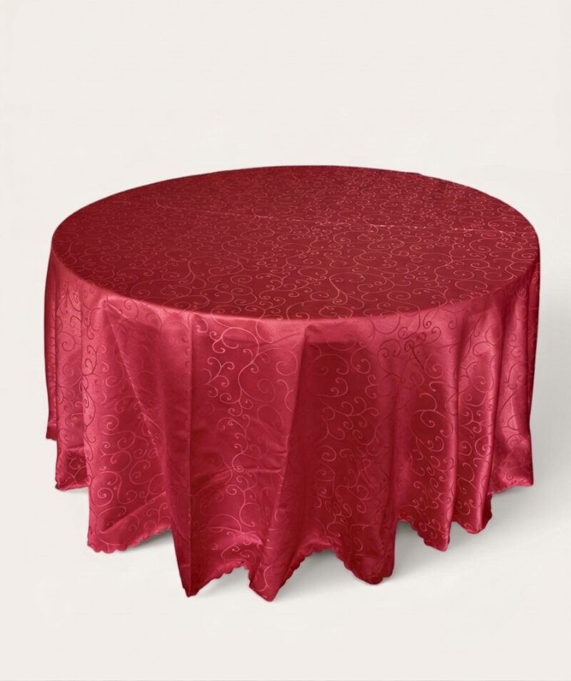 mantel polyester rojo redondo 3m