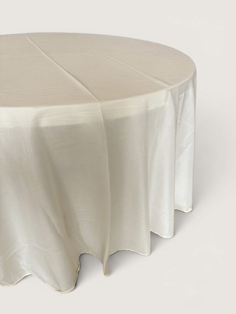 mantel polyester crema redondo 3m
